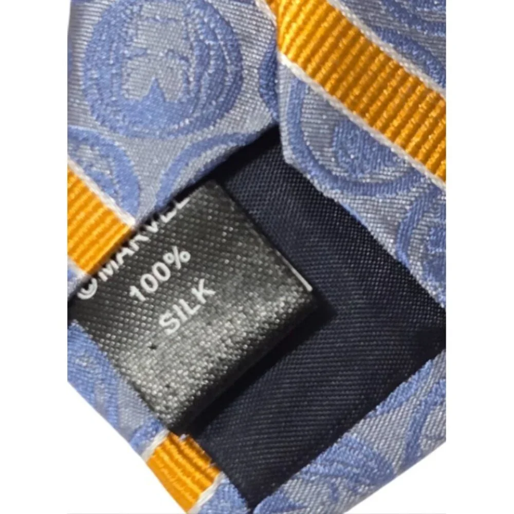 Marvel Avengers Logo Blue and Orange Kid 100% Silk Tie (6-12yrs) NWT